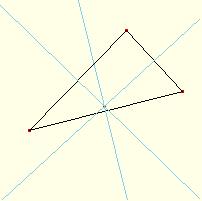 RIDGE logo: A triangle with its perpendicular bisectors